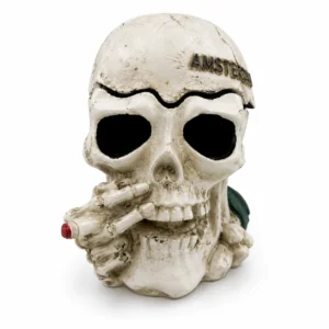 Amsterdam Schedel Asbak – Witte Skull met Sigaret