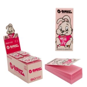 G-Rollz Banksy ‘Thug for Life’ Roze Filtertips | 2.5x6cm | 50 tips
