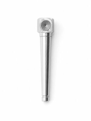 Brass Roller Pipe Silver (10cm) | Metalen rookpijp