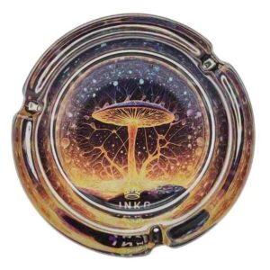 ashtray-mushroom-1.jpg 10cm Ashtray Round Glass Psychedelic Magic Mushrooms 1 & 2