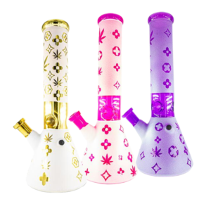 Weed Vutton Bong 30 cm in goud roze of paars