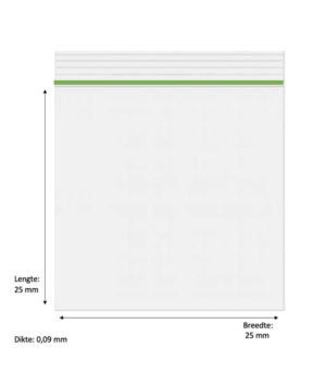 ZIP LOCK ZAKJES (GRIP ZAK) – GROEN – 100 PIECES ( L 25 X W 25 X D 0,09 MM)