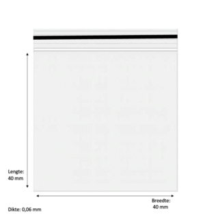 ZIP LOCK ZAKJES (GRIP ZAK) – ZWART – 100 PIECES ( L 40 X W 40 X D 0,06 MM)
